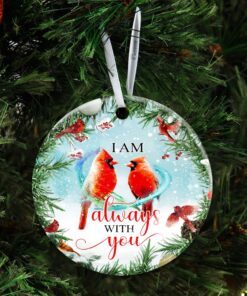 red cardinal i am always with you ceramic ornament 5624