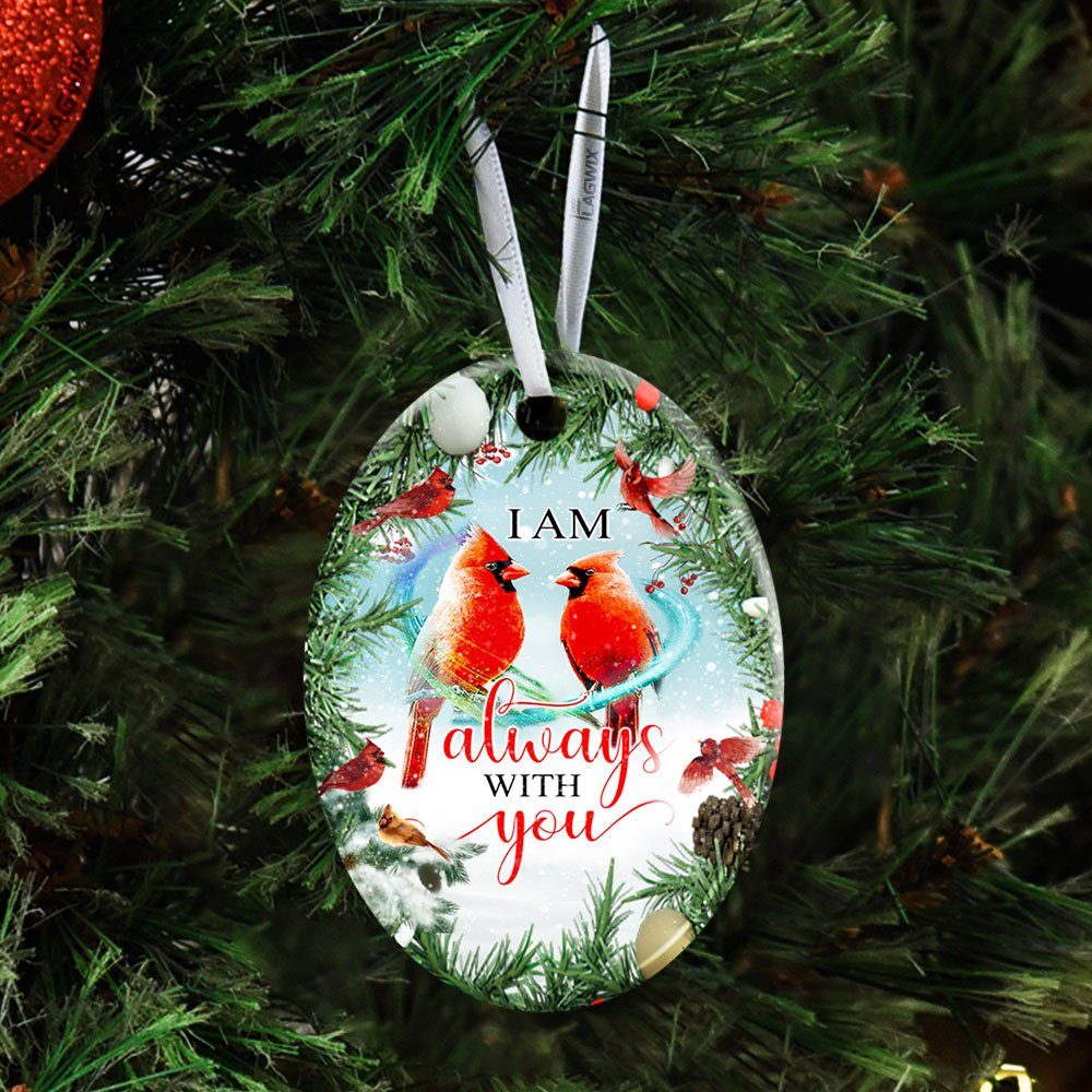 Red Cardinal I Am Always With You Ceramic Ornament - Image 4