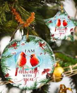 Red Cardinal I Am Always With You Ceramic Ornament