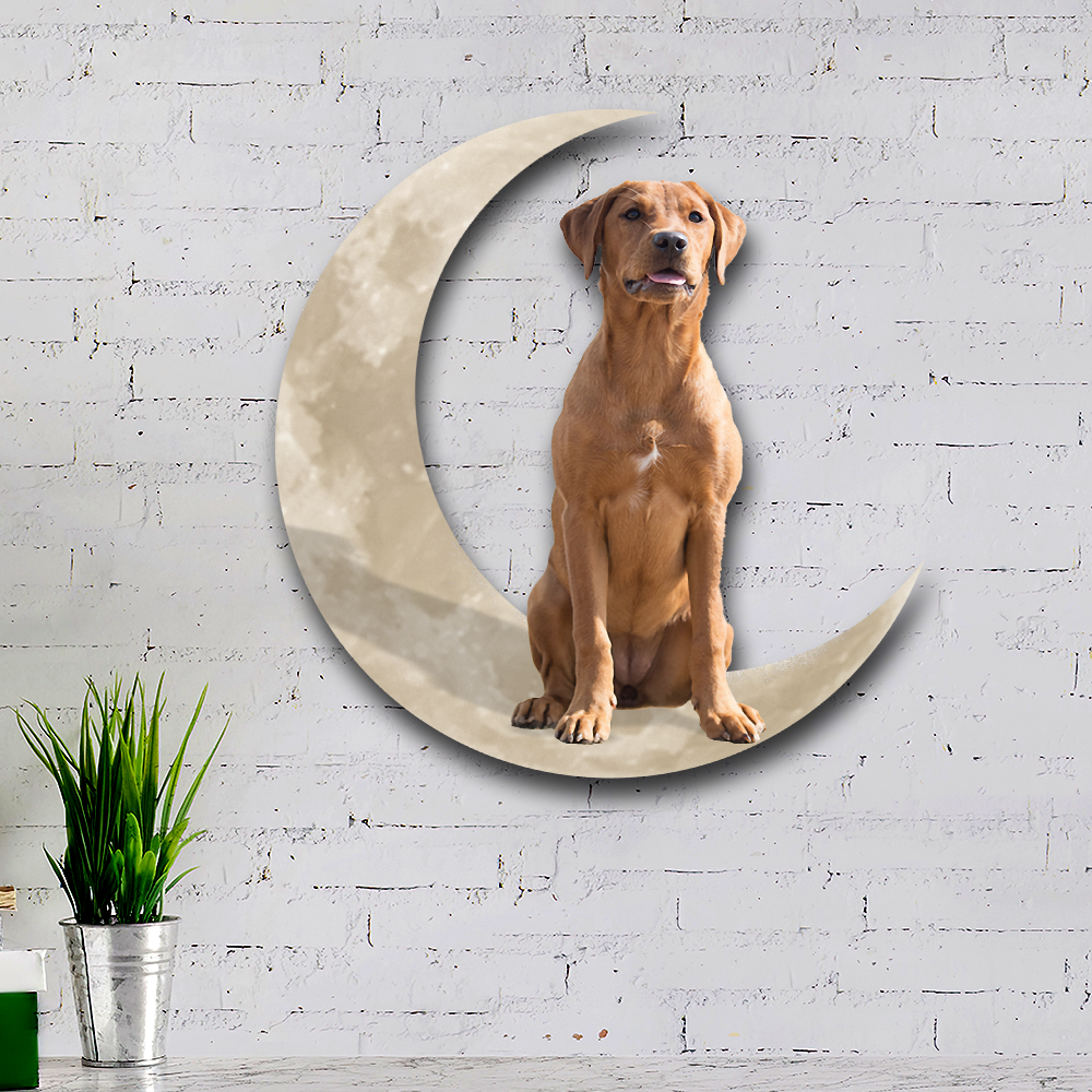 Red Fox Lab Dog And Moon Hanging Metal Sign QNK879MSv26 - Image 2