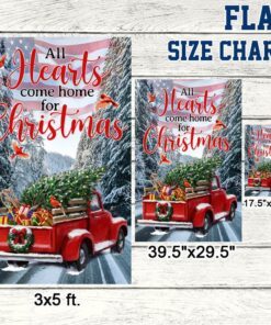 red truck american flag all hearts come home for christmas flag tpt392f 4747