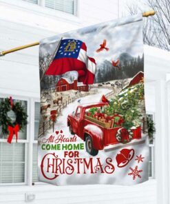 Red Truck Georgia Flag All Hearts Come Home For Christmas DDH2926Fv7