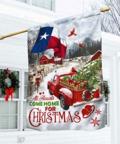 Red Truck Texas Flag All Hearts Come Home For Christmas DDH2926Fv2