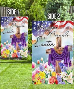 rejoice in the miracle of easter cross flag 4203