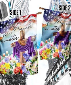 rejoice in the miracle of easter cross flag 5851