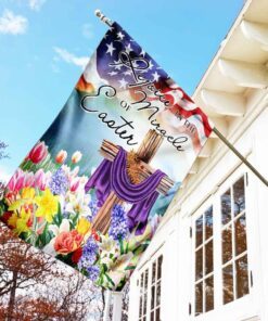 rejoice in the miracle of easter cross flag 7228