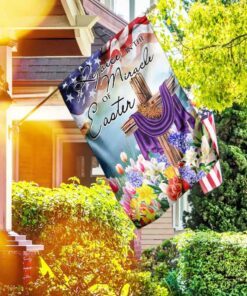 Rejoice In The Miracle Of Easter Cross Flag