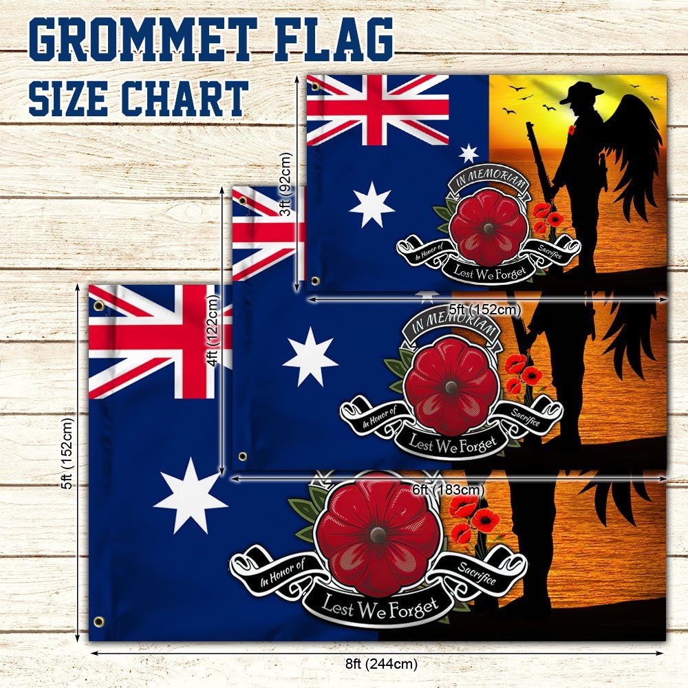 Remembrance Australia Grommet Flag In Honor Of Sacrifice - Lest We Forget DDH2824GFv10 - Image 5