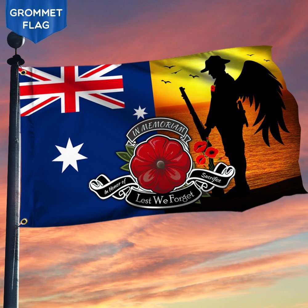 Remembrance Australia Grommet Flag In Honor Of Sacrifice - Lest We Forget DDH2824GFv10