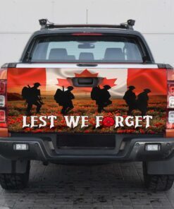 Remembrance Day. Canadian Veteran. Lest We Forget Truck Tailgate Decal Sticker Wrap THN3526TD