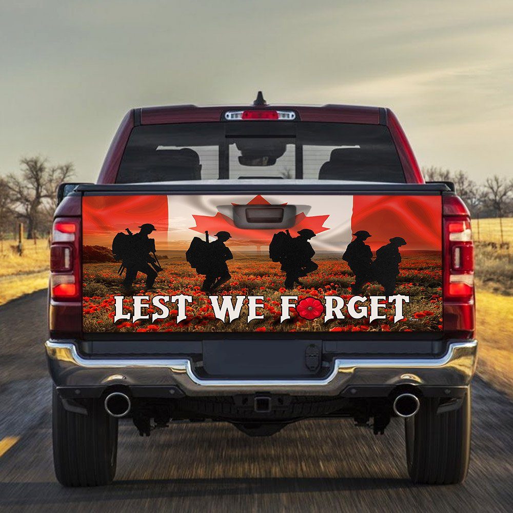Remembrance Day. Canadian Veteran. Lest We Forget Truck Tailgate Decal Sticker Wrap THN3526TD - Image 3