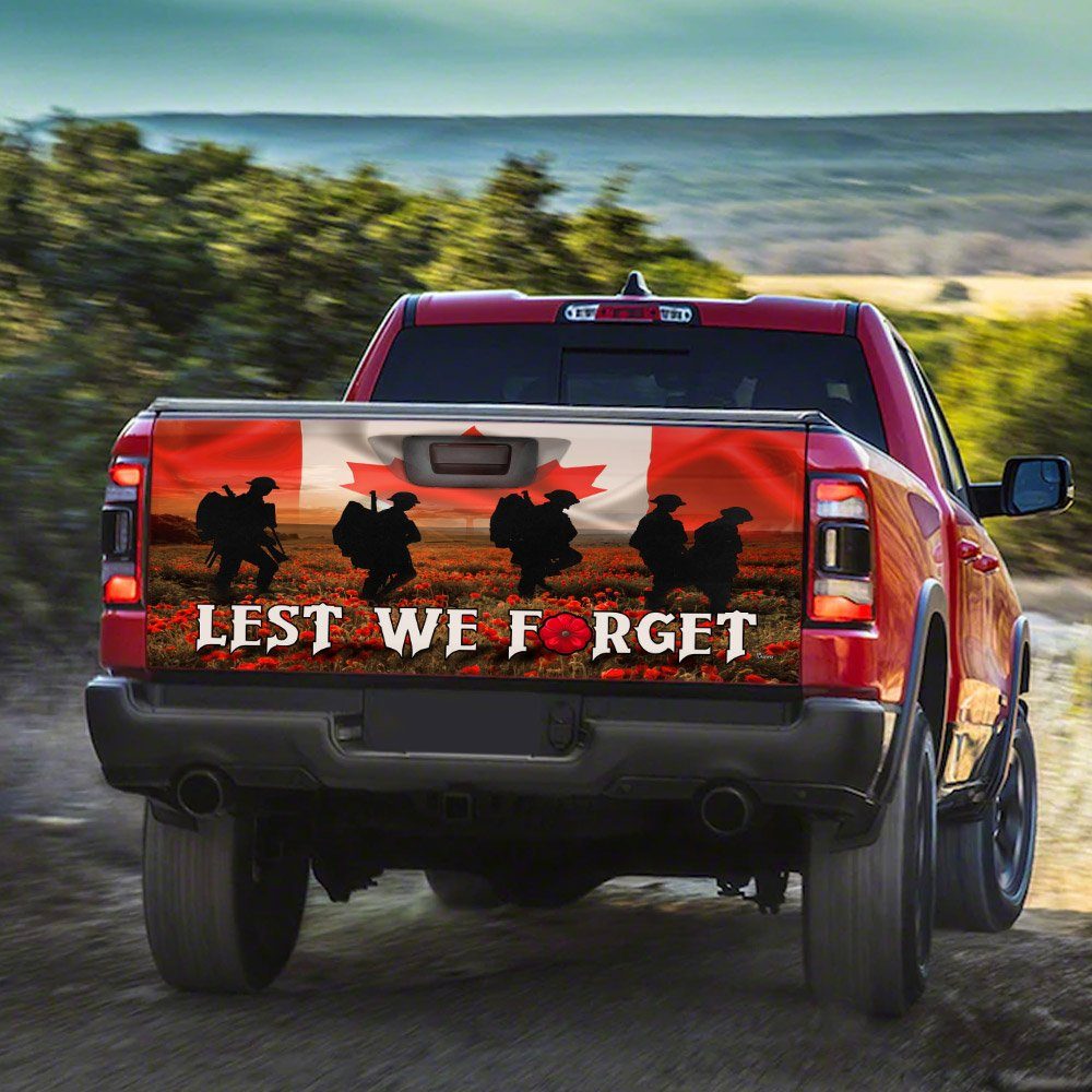 Remembrance Day. Canadian Veteran. Lest We Forget Truck Tailgate Decal Sticker Wrap THN3526TD - Image 5