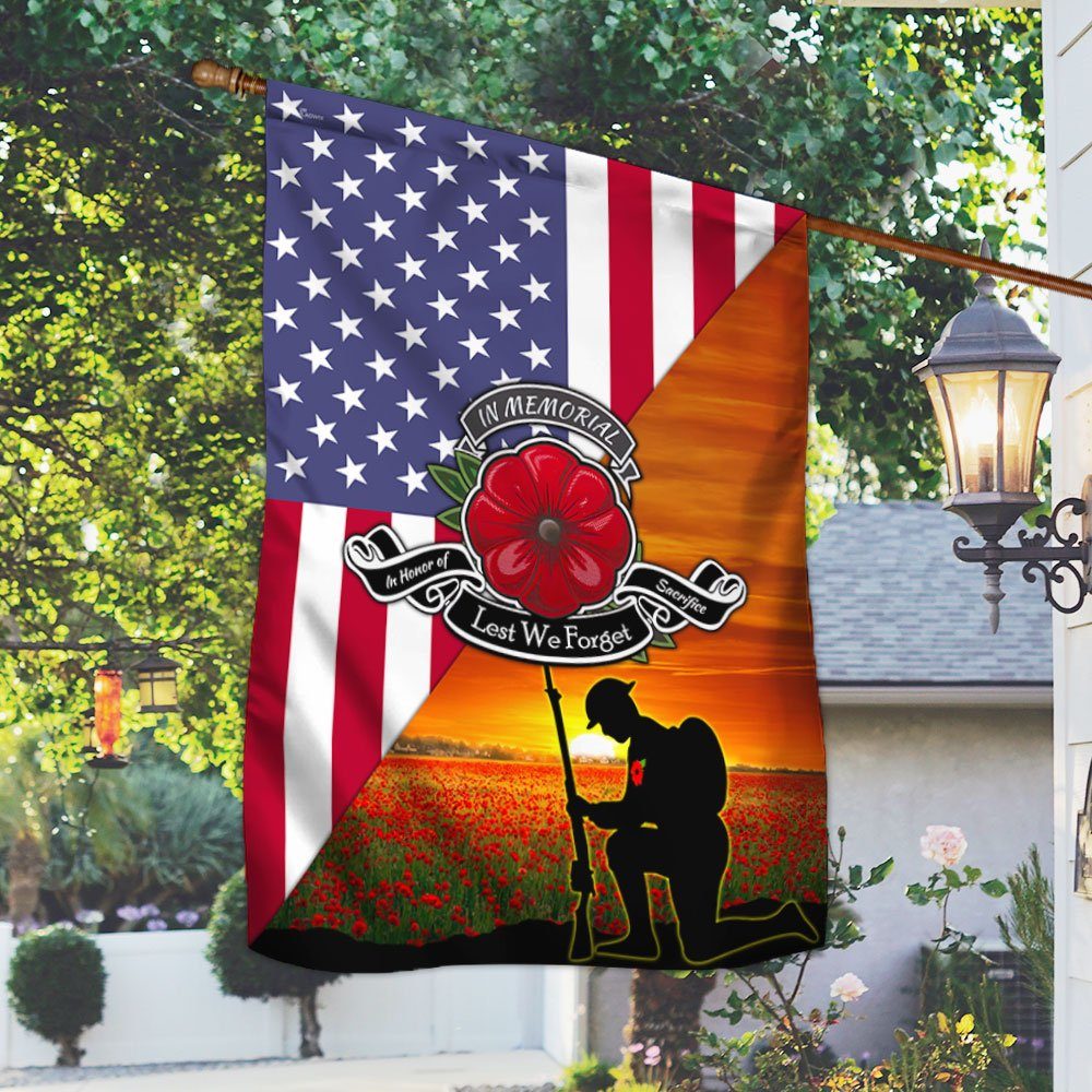 Remembrance Day Flag Lest We Forget American Flag TRL1374Fv6 - Image 2