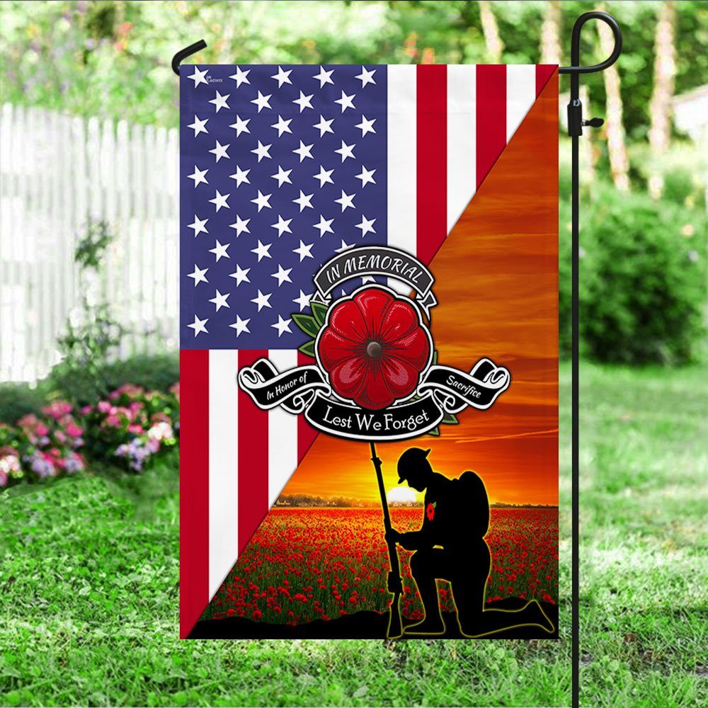 Remembrance Day Flag Lest We Forget American Flag TRL1374Fv6 - Image 4