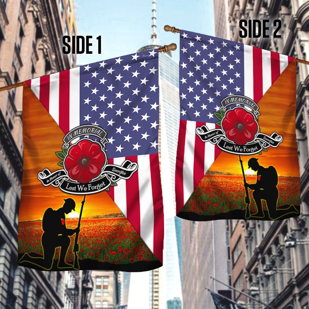 Remembrance Day Flag Lest We Forget American Flag TRL1374Fv6 - Image 3