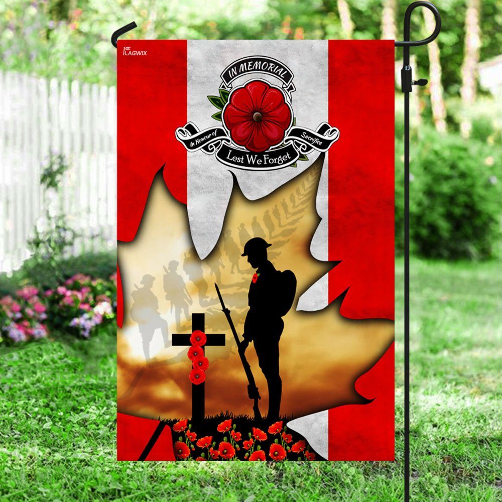 Remembrance Day Flag Lest We Forget Canadian Flag TRN1366F - Image 4