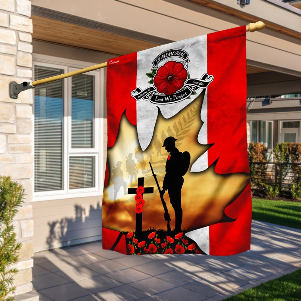 Remembrance Day Flag Lest We Forget Canadian Flag TRN1366F - Image 2