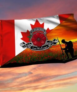 Remembrance Day Flag Lest We Forget Canadian Grommet Flag TRL1374GF