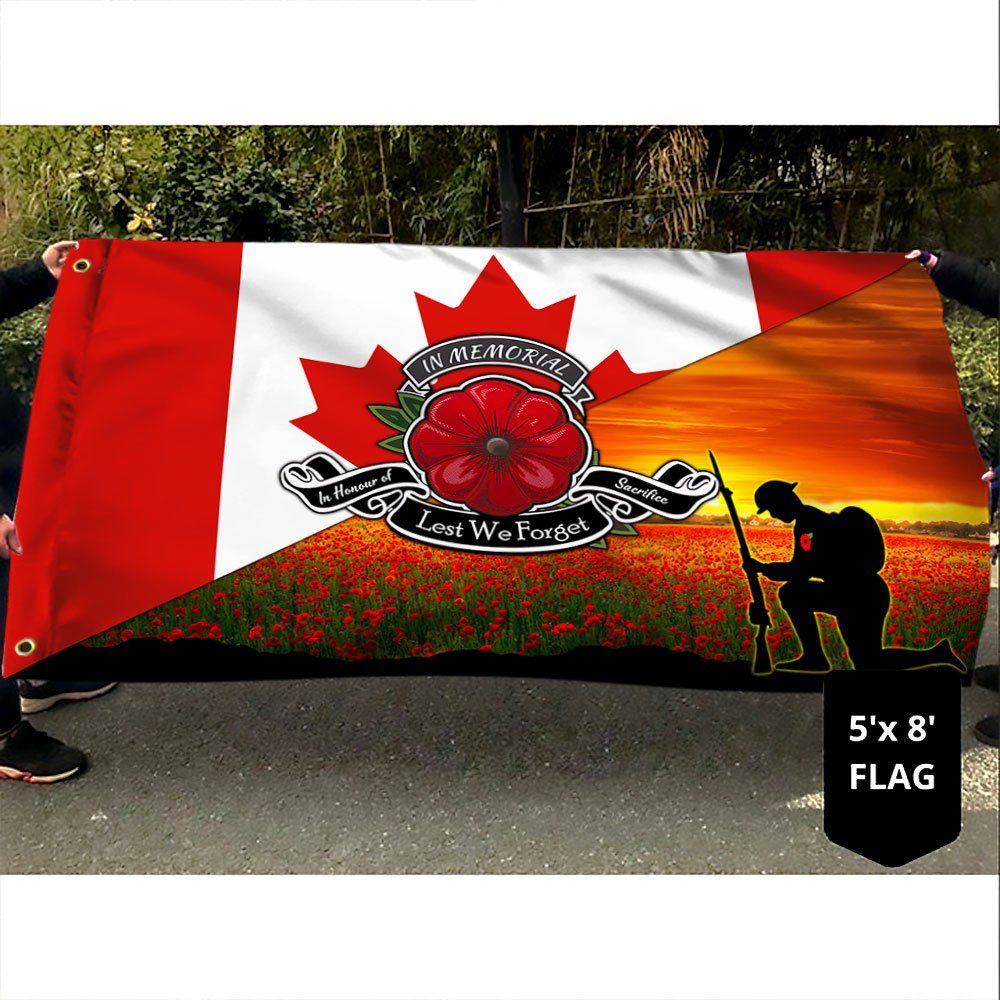 Remembrance Day Flag Lest We Forget Canadian Grommet Flag TRL1374GF - Image 4