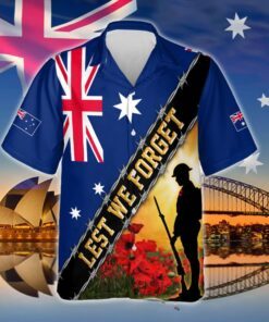 remembrance day flag poppy. lest we forget. australia veteran hawaiian shirt thb3281hwv2 6750