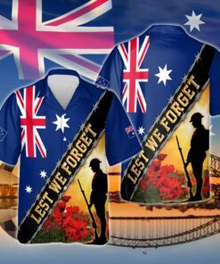 Remembrance Day Flag Poppy. Lest We Forget. Australia Veteran Hawaiian Shirt THB3281HWv2