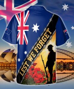 remembrance day flag poppy. lest we forget. australia veteran hawaiian shirt thb3281hwv2 8789