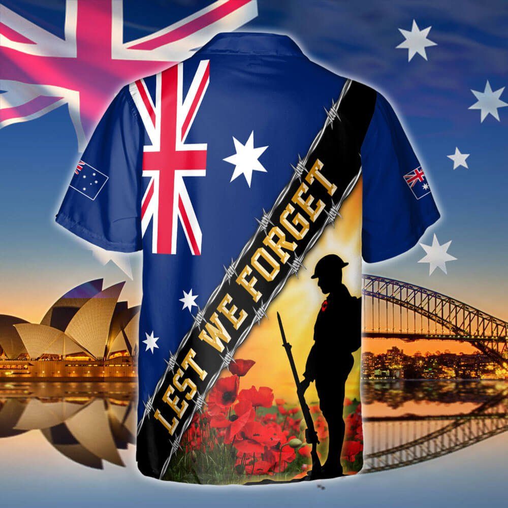 Remembrance Day Flag Poppy. Lest We Forget. Australia Veteran Hawaiian Shirt THB3281HWv2 - Image 3
