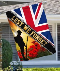 remembrance day flag poppy. lest we forget. veteran union jack flag thb3281f 3263