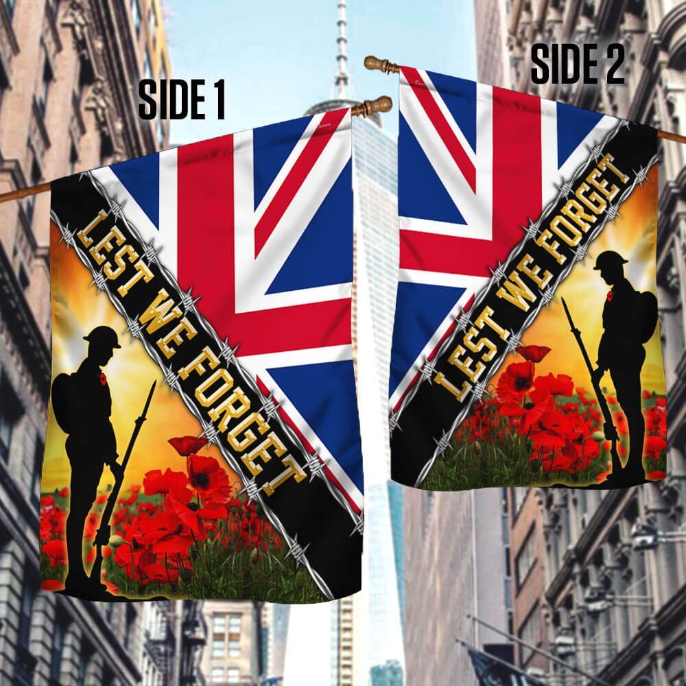 Remembrance Day Flag Poppy. Lest We Forget. Veteran Union Jack Flag THB3281F - Image 3