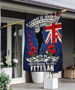 Remembrance Day Flag Veteran Poppy Australian Flag THB3364F