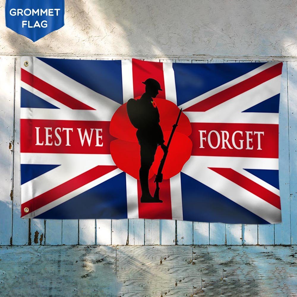 Remembrance Day Grommet Flag Poppy. Lest We Forget THH3356GF - Image 3