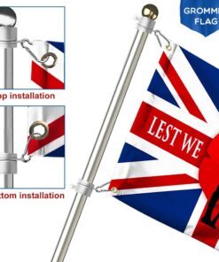 remembrance day grommet flag poppy. lest we forget thh3356gf 4371