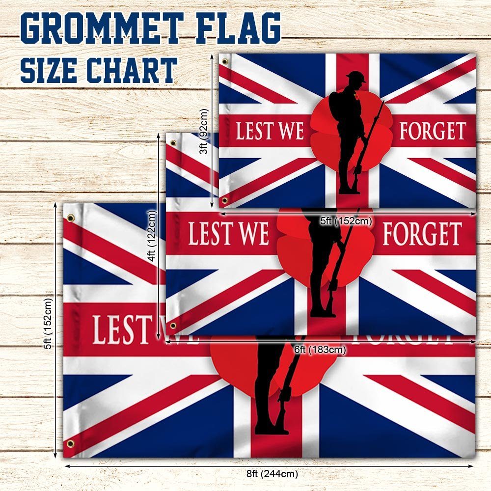 Remembrance Day Grommet Flag Poppy. Lest We Forget THH3356GF - Image 4