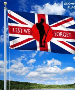 remembrance day grommet flag poppy. lest we forget thh3356gf 5223