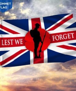 Remembrance Day Grommet Flag Poppy. Lest We Forget THH3356GF