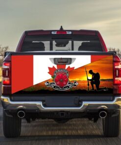 Remembrance Day Lest We Forget Canadian Truck Tailgate Decal Sticker Wrap TRL1374TD