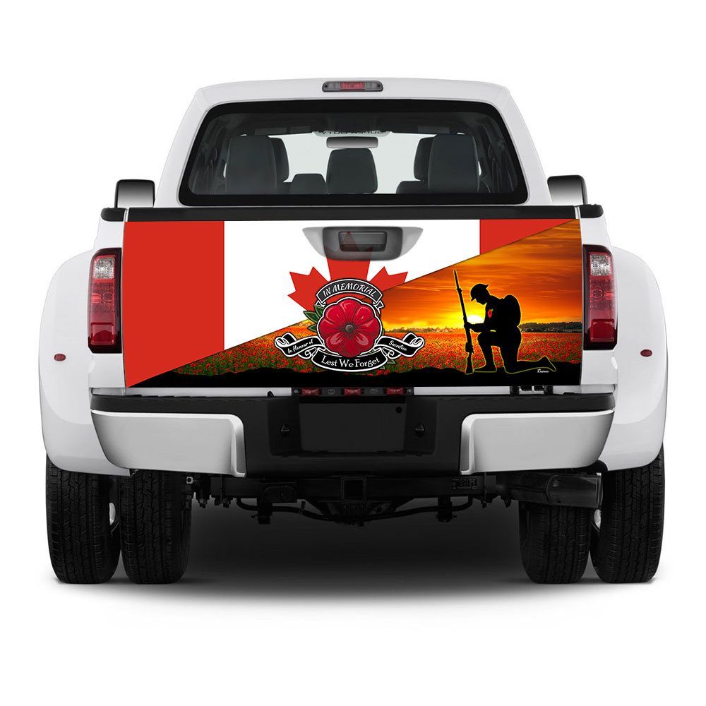 Remembrance Day Lest We Forget Canadian Truck Tailgate Decal Sticker Wrap TRL1374TD - Image 5