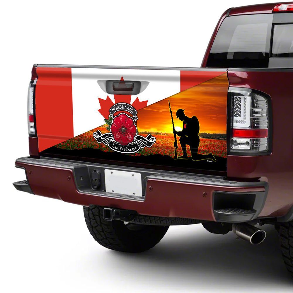 Remembrance Day Lest We Forget Canadian Truck Tailgate Decal Sticker Wrap TRL1374TD - Image 4