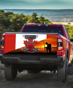 remembrance day lest we forget canadian truck tailgate decal sticker wrap trl1374td 7426