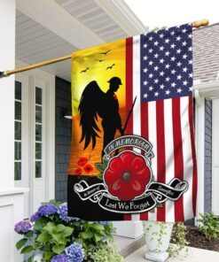 Remembrance Flag Poppy In Honor Of Sacrifice - Lest We Forget DDH2824Fv7