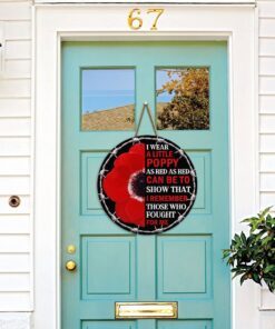 remembrance poppy round wooden door i wear a little poppy dbd3404wd 7118