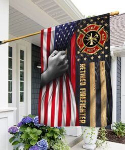 Retired Firefighter Thin Red Line American Flag TPT62F