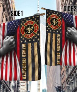 retired firefighter thin red line american flag tpt62f 5877