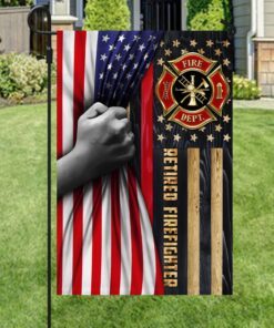 retired firefighter thin red line american flag tpt62f 7014
