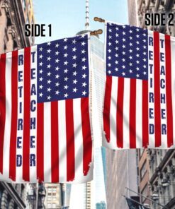 retired teacher american flag bnn325f 8082