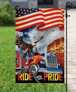 ride with pride truck driver flag 7589