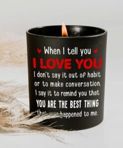 Romantic Couple Gifts Tell I love You Lavender Vanilla 10oz Candle Cup