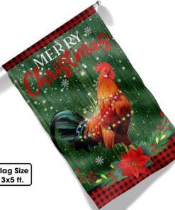 rooster chicken christmas flag tqn741f 1556
