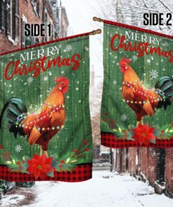 rooster chicken christmas flag tqn741f 1921