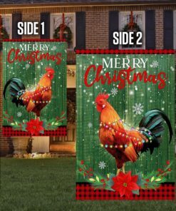 rooster chicken christmas flag tqn741f 3490